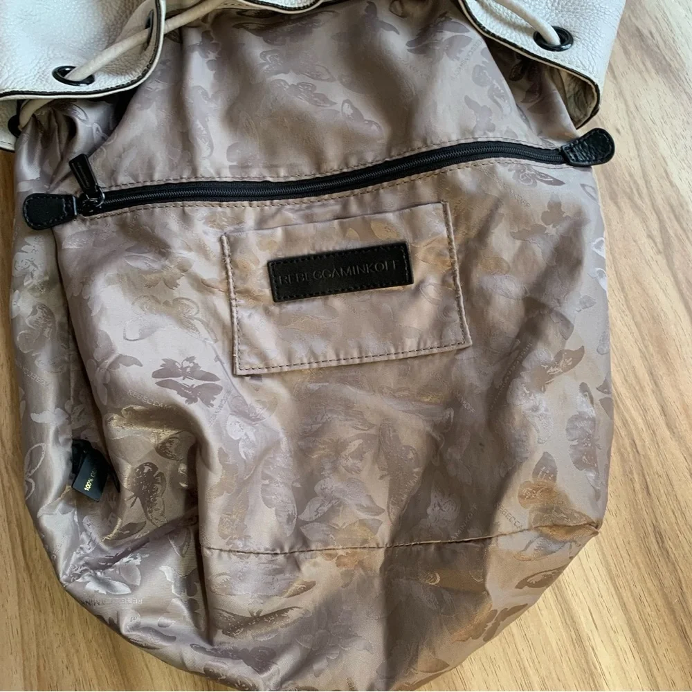 Rebecca Minkoff Backpack Leather tassel Drawstring Magnetic snap Closure Flaptop - Picture 9 of 16